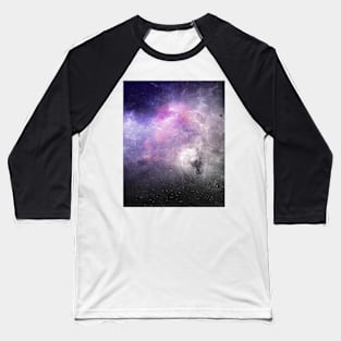 Beautiful Purple Galaxies with Moon Baseball T-Shirt